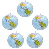 YuChiSX 5 Stück Aufblasbare Globe PVC World Globe aufblasbar Earth Beach Ball für Strand Spielen oder Lehre, ideal für Strand, Pool, Geburtstagsfeiern，Wissenschaft Geographie Bildung
