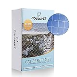 Focuspet Katzennetz, 8x3 M Katzennetz Transparent Katzengitter Balkon Katzenschutznetz Schutznetz Balkonnetz Katzennetz für Balkon Inkl. Haken, Dübel, Kabelbinder und 25m Befestigung