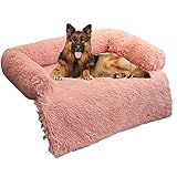 Ultraweiche Hundematte aus Fellplüsch, beruhigendes Hundebett, weich, waschbar, Kissen, Möbelschutz, Haustierbett für Hunde (XS (80 x 70 cm), Rosa)