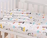 LIVEINU Spannbettlaken für Beistellbett, Wiege, Stubenwagen Kuschelweiche Atmungsaktives Bettlaken Babybett Kinderbett Spannbetttuch Spannbetttuecher Matratzenauflage 144x74x6cm Zoo T