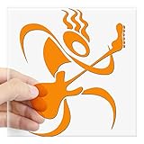 CafePress Gitarren-Symbol, oval, Aufkleber für Stoßstange, farblos, Small - 3x3