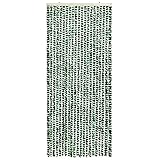 Festnight Flauschvorhang Tür Insektenschutzvorhang Insektenschutz Balkontür Chenillevorhang Türvorhang Fliegenschutz Vorhange Fliegenvorhang, Grün und Weiß 56x185 cm C