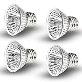 Heizung Glühbirne Schildkröte Wärmelampe, 50W E27 UVA UVB Dimmbar Halogen-Glühlampe Reptilien Heizung 4 Stück 220V-240V Glühlampe für Reptilien Eidechsen schildkröten Schlang