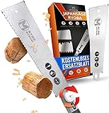 MEISTERSTARK® Japansäge Ryoba Set [2. SÄGEBLATT GRATIS] - Japanische Säge für Heimwerker - Profi Ryoba Säge 250 mm aus SK4 Karbonstahl - Zugsäge Astsäge Fein-Säge Holz Handsäge Holz-Säge mit 2K-G