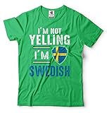 Silk Road Tees Männer Schweden T-Shirt Schweden-Flagge Lustige schwedische patriotische Heritage-T-Shirt Small Grü