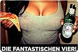 Die fantastischen Vier - Bier Pizza Möpse Blechschild 20 x 30 Retro Blech 1151