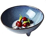 DYPXG Japanischer Stil Keramik Obst Snack Süßigkeiten Salatteller Gemüseschüssel Ramen Suppenschüssel Geschirrkorb Plastikteller 18,5x8cm (Größe: 18,5x8cm)