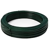 NIEDERBERG METALL 70m Spanndraht 3,8mm - Bindedraht Grün Ummantelt - Maschendraht Zaun Metall D