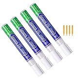 Fugenstift Weiß, 4 Stück Fugenweiß Stift Wasserfest, Reparaturstift/Fugen Reparatur Stift mit Ersatzspitze für Fliesen im Küchen und B