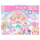 Depesche 11410 Ylvi - Puzzle mit 50 Teilen, ca. 58 x 40 cm groß, niedliches Einhorn Motiv mit Naya und ihren Freunden, im praktischen Tragek