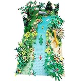 BGOOD Tropischer Regenwald mit Bauplatten, Landschaft Wald Bausteine mit Tiere, Bäume und Blumen, Bausteinspielzeug Kompatibel mit Lego B