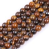 Sweet & Happy Girl's store 4mm runde Edelstein-Eisen-Tiger Eye Perlen Strang 15 Zoll Schmuckherstellung