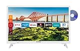 Telefunken XH24J501VD-W 24 Zoll Fernseher (Smart TV inkl. Prime Video / Netflix / YouTube, HD ready, DVD-Player, 12 Volt, Works with Alexa, Triple-Tuner) [Modelljahr 2021]