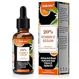 Vitamin C Serum mit 20% Vitamin C + Hyaluronsäure für Ihr Gesicht, Dekolleté und Körper, Das Will Pralle, Hydrate & Erhellen, Anti-Falten, Anti-Aging, Fades Age (30ml)