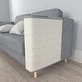 PUCHIKA Kratzmatte für Sofa Rechts Natürliches Sisal Kratzpads 59 x 59 cm Grau Katzenkratzmatte Kratzteppich Kratzschutz mit Selbstklebendem Pad Möb