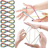 NAOLIU 10 Stück Fadenspiel Fingerspiel, Finger Twist Fadenspiel, Flexibles Fadenspiele für Kinder, Rainbow Rope, Fingerspiel für Jungen und Mädchen ab 5 Jahre, Länge 165