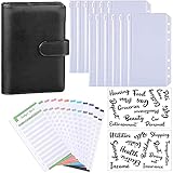 Andifany A6 PU Leder Budget Binder Budget Planung Umschlag mit ReiiVerschluss 8 StüCk A6 Binder Beutel 12 StüCk Spesen Budget B