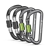 BROTREE Karabiner Mini Karabinerhaken mit Schraubverschluss für Schlüsselring, Camping, Trekking, Wandern, Angeln (2er oder 4er Pack)