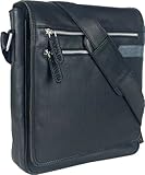 UNICORN Echt Leder Schwarz ipad, Ebook oder Tablets Messenger Tasche bag #3G