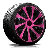 13 Zoll RKK04 Multi-Color Line (Schwarz-Pink) Radkappen/Radzierblenden 4 Stück