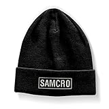 Sons of Anarchy Offizielles Lizenzprodukt Samcro Bestickt Beanie (Schwarz)