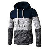 Asija Kapuzenpullover Herren Hoodie Oversize Oberteile mit überschnittenen Schultern und Ärmeln mit Kordelzug-Tasche Hoodies Bluse Sweatjacke Sweatshirt Sportjacke Outdoorjack