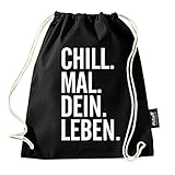 Hashtagstuff® Turnbeutel mit Sprüchen Designs auswählbar Kordel Schwarz Spruch Rucksack Jutebeutel Sportbeutel Gymbag Beutel Hipster Dein Leb