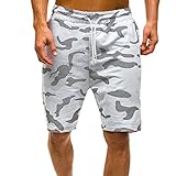 Casual Hosen Herren Sommer Casual Camouflage Cargo Shorts Hosen Sport Fitness Jogging Elastische Stretchy Bodybuilding Sweatpant Täglich C