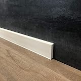 15 Meter Fußleisten | Sockelleisten 60 x 12 mm'10650-0101' aus PVC Hartschaum | Kunststoff-Leiste Weiß | Weiße Sock