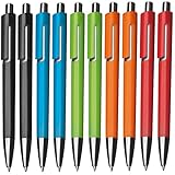 StillRich moderner Kugelschreiber 10 oder 50 Stück | hochwertiger Kulli | blauschreibende Premium Kugelschreiberminen für weiches schreiben (10, Bunt)