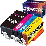 YINGCOLOR 903 XL Druckerpatronen Ersatz für HP 903 903XL Multipack Patronen für HP Officejet 6950, HP Officejet 6970, HP Officejet 6960 All-in-One-Drucker (Schwarz Cyan Magenta Gelb)
