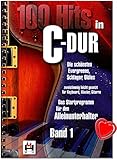 100 Hits in C-Dur Band 1 - schönsten Evergreens, Schlager, Oldies - zweistimmig leicht gesetzt für Keyboard, Klavier, Gitarre - Verlag Bosworth BOE7696 - Songbook mit bunter herzförmiger Notenk