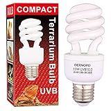 DERNORD UVB Light Reptile Kit - UVA UVB Bulb Schildkröte Kompaktleuchtstofflampe für Bartagamen Vivarium Turtle Tank 10.0 13 W