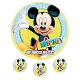 Tortenaufleger Geburtstag Tortenbild Zuckerbild Oblate Motiv: Disney Mickey Mouse 02 (Zuckerpapier)