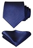 Hisdern Herren Krawatte, Einstecktuch, gewebt, klassisch, kariert, Krawatte und Einstecktuch - mehrfarbig - 8.6 cm B