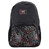 Schulbüchertasche, Glänzende Laptop-Schulter 3D-Muster Schulrucksack für Outdoor für Reisen als Geschenk(44 * 33 * 5cm-Schwarz)