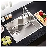 ZHANGJINYISHOP2016 spülbecken Bar Waschbecken, 29,5 x 17,7 Zoll Single Bowl Küchenspüle, 8,3-Zoll-Edelstahl-Tiefe Küchenspüle, große Prep-Küchenspüle Kitchen Sink (Size : C3)