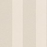 rasch Tapete 448771 aus der Kollektion Florentine II – Vliestapete in Beige mit cremefarbenen Streifen – 10,05m x 53cm (L x B)