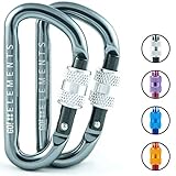 GO!elements Mini Karabiner Micro 6 mit Schraubverschluss im 2er Pack, Farbe:S