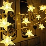 HSJWOSA Tragbar AA/USB Powered Stern Kugel Kugel-LED Garland String Licht Außen Schneeflocken Weihnachtslicht Hochzeit Baum-Kugel-Licht Umw