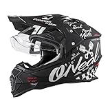 O'NEAL | Motorradhelm | Enduro Motorrad | Ventilationsöffnungen für maximalen Luftstrom & Kühlung, ABS-Schale, integrierte Sonnenblende | Sierra Helmet Torment V.22 | Erwachsene | Schwarz Weiß | S