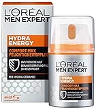 L'Oréal Men Expert Gesichtspflege für Männer, Feuchtigkeitscreme für sensible und trockene Haut, Hydra Energy Comfort Max Feuchtigkeitspflege, 1 x 50
