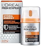 L'Oréal Men Expert Gesichtspflege für Männer, Feuchtigkeitscreme für sensible und trockene Haut, Hydra Energy Comfort Max Feuchtigkeitspflege, 1 x 50