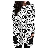 Damen Halloween kostümHalloween Laterne Geister Kürbis Shirt Gesicht Kostüm Langarm Top