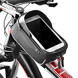 LONXAN Fahrrad Rahmentaschen Wasserdicht Farhrradlenkertasche Fahrradsattel Tasche Oberrohrtasche,TPU Touchschirm,mit Reflektierend Streifen,für Smartphones ,Innerhalb mit Kopfhö