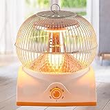 BKWJ Kleine elektrische Tischheizung, 360 ° geräuschlose Heizung, leistungsregulierbare Outdoor-Terrassenheizung, tragbare Infrarotheizung für Gartenpartys,Weiß