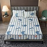 YFGY Spannbettlaken für Wasserbetten und Boxspring Double 120 * 200 cm, kühles Bettlaken mit Kissenbezug Sommerbettwäsche-Sets, Bequeme Bettmatte Soft Bed Schutzhülle Delphin 2PCS