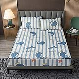 YFGY Spannbettlaken für Wasserbetten und Boxspring Double 120 * 200 cm, kühles Bettlaken mit Kissenbezug Sommerbettwäsche-Sets, Bequeme Bettmatte Soft Bed Schutzhülle Delphin 2PCS