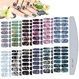 Kalolary Nagelfolie Selbstklebend, 12 Blatt Nagelsticker Marmorierung Full Nail Wraps Selbstklebende Nagelkunst Sticker Selbstklebende Maniküre Sticker mit Nag