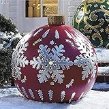 Aufblasbare Weihnachtskugeln-Dekorationsball 60 cm Riesen Weihnachtsaufblasbarer PVC Weihnachten Aufblasbar Ball Weihnachtsaufblasbare Außendekorationen(Color:EIN)